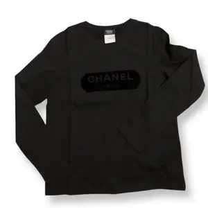 CHANEL ユニフォーム　サイズ38黒 CHANEL】シャネル『IDENTIFICATION 半袖ニット size38